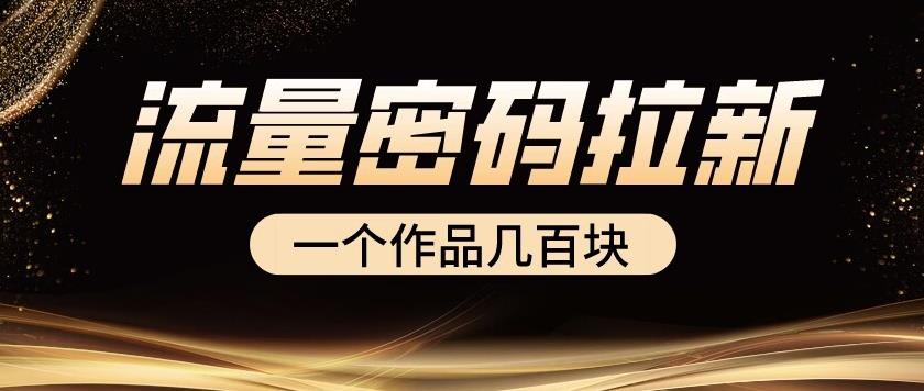流量密码拉新项目, 一个作品几百块