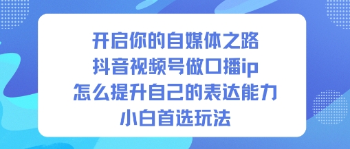 开启你的自媒体之路,抖音视频号做口播ip,怎么提升自己的表达能力,小白首选玩法插图 开启你的自媒体之路,抖音视频号做口播ip,怎么提升自己的表达能力,小白首选玩法