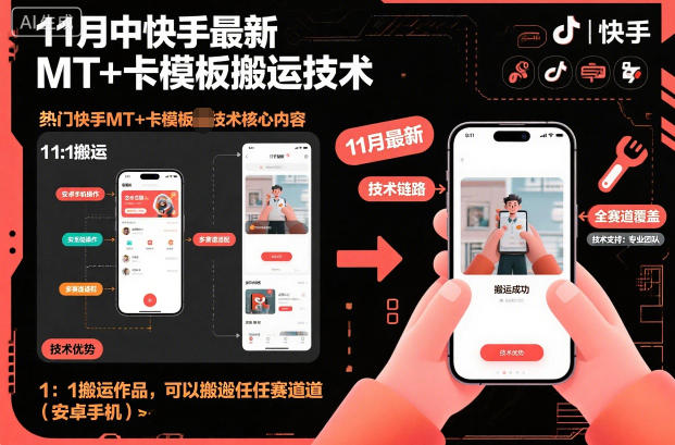 11月中快手最新MT+卡模板搬运技术,1:1搬运作品,可以搬运任何赛道(安卓手机)插图 11月中快手最新MT+卡模板搬运技术,1:1搬运作品,可以搬运任何赛道(安卓手机)