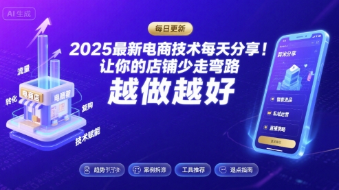 2025最新电商技术每天分享,让你的店铺少走弯路,越做越好(更新11月)插图 2025最新电商技术每天分享,让你的店铺少走弯路,越做越好(更新11月)