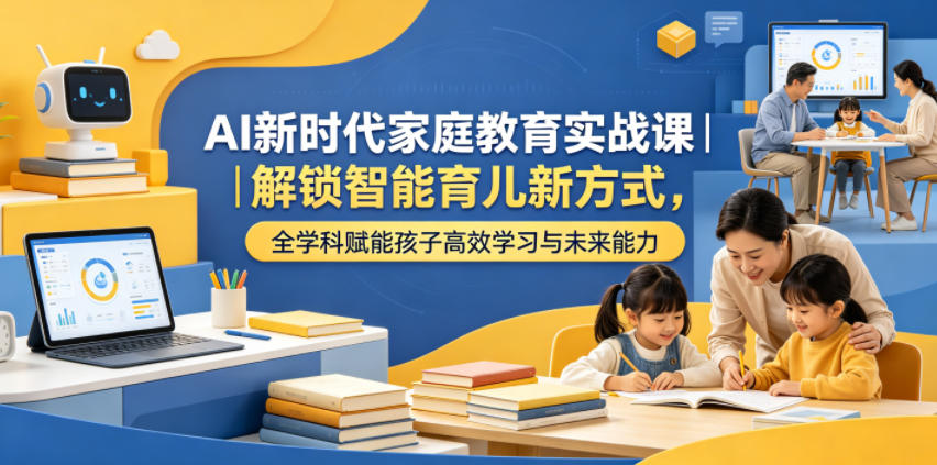 AI新时代家庭教育实战课|解锁智能育儿新方式,全学科赋能孩子高效学习与未来能力插图 AI新时代家庭教育实战课|解锁智能育儿新方式,全学科赋能孩子高效学习与未来能力