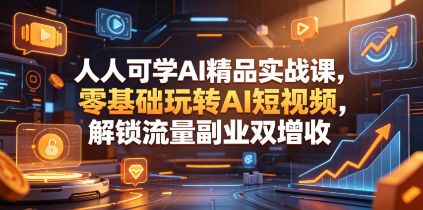 人人可学AI精品实战课,零基础玩转AI短视频,解锁流量副业双增收插图 人人可学AI精品实战课,零基础玩转AI短视频,解锁流量副业双增收