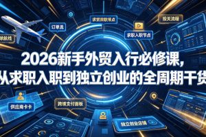 2026新手外贸入行必修课，从求职入职到独立创业的全周期干货