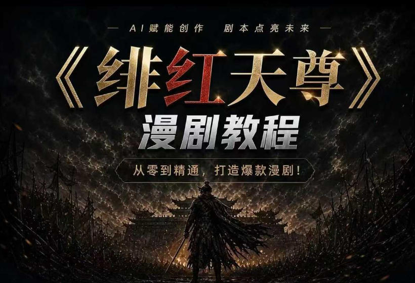 绯红天尊AI漫剧系统教程|从零入门到精通,工具运用+剧本创作+爆款逻辑+提示词素材+镜头剪辑,全套爆款漫剧落地实战课插图 绯红天尊AI漫剧系统教程|从零入门到精通,工具运用+剧本创作+爆款逻辑+提示词素材+镜头剪辑,全套爆款漫剧落地实战课