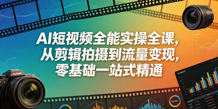 AI短视频全能实操全课,从剪辑拍摄到流量变现,零基础一站式精通插图 AI短视频全能实操全课,从剪辑拍摄到流量变现,零基础一站式精通