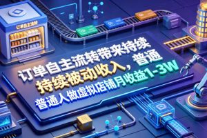 订单自主流转带来持续被动收入，普通人做虚拟店铺月收益1-3W【揭秘】
