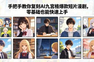 手把手教你复刻AI九宫格爆款短片漫剧，零基础也能快速上手