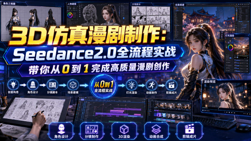 3D仿真漫剧制作:Seedance2.0全流程实战,带你从0到1完成高质量漫剧创作插图 3D仿真漫剧制作:Seedance2.0全流程实战,带你从0到1完成高质量漫剧创作
