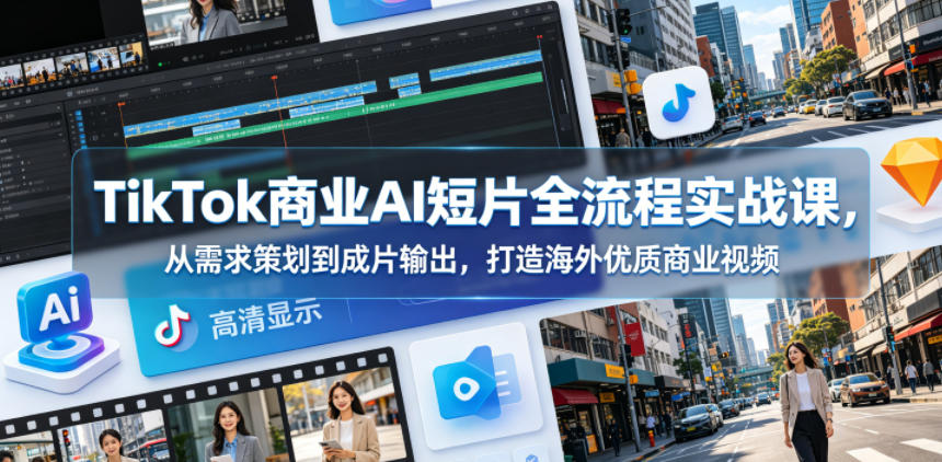 TikTok商业AI短片全流程实战课,从需求策划到成片输出,打造海外优质商业视频插图 TikTok商业AI短片全流程实战课,从需求策划到成片输出,打造海外优质商业视频