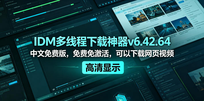 IDM多线程下载神器v6.42.64中文免费版,免费免激活,可以下载网页视频(例如飞书文档内的视频)插图 IDM多线程下载神器v6.42.64中文免费版,免费免激活,可以下载网页视频(例如飞书文档内的视频)