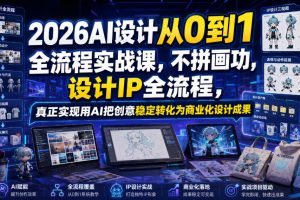2026AI设计从0到1全流程实战课，不拼画功，设计IP全流程，真正实现用AI把创意稳定转化为商业化设计成果