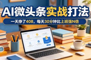 一天挣了408，AI微头条实战打法，每天30分钟比上班强N倍