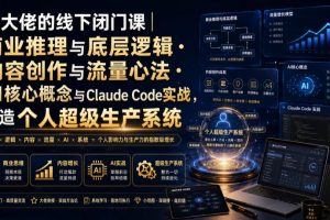 某大佬的线下闭门课｜商业推理与底层逻辑内容创作与流量心法AI核心概念与Claude Code实战，打造个人超级生产系统【录音+图片】