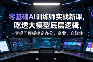 零基础AI训练师实战课，吃透大模型底层逻辑，一套提问模板搞定办公、商业、自媒体、设计、生活全场景AI落地应用