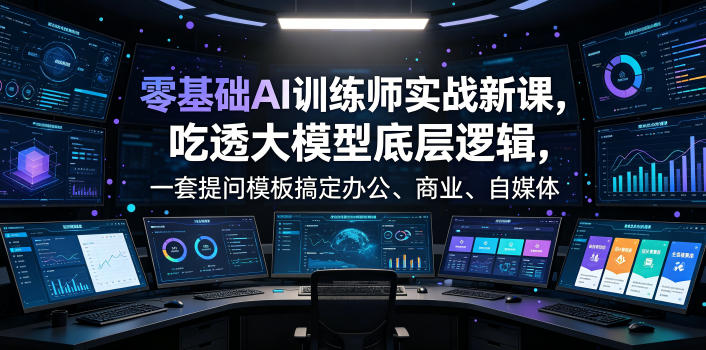 零基础AI训练师实战课,吃透大模型底层逻辑,一套提问模板搞定办公、商业、自媒体、设计、生活全场景AI落地应用插图 零基础AI训练师实战课,吃透大模型底层逻辑,一套提问模板搞定办公、商业、自媒体、设计、生活全场景AI落地应用