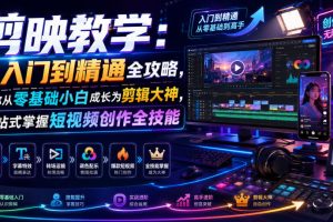 剪映教学：从入门到精通全攻略，带你从零基础小白成长为剪辑大神，一站式掌握短视频创作全技能