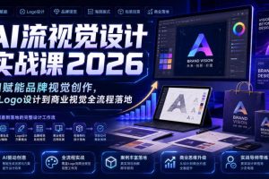 AI流视觉设计实战课2026：AI赋能品牌视觉创作，从Logo设计到商业视觉全流程落地
