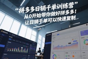 拼多多日销千单训练营，从0开始带你做好拼多多，让日销千单可以快速复制(更新26年7月)