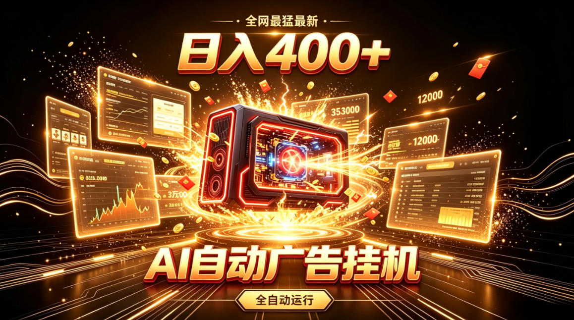 全网最猛最新的AI自动广告挂G,狠收益日入400+,真正做到躺賺式变现【揭秘】插图 全网最猛最新的AI自动广告挂G,狠收益日入400+,真正做到躺賺式变现【揭秘】