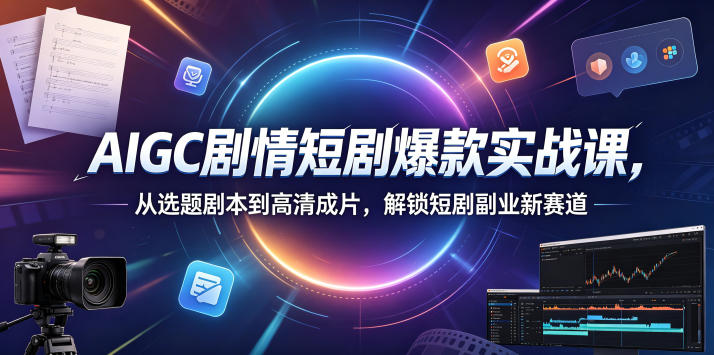 AIGC剧情短剧爆款实战课,从选题剧本到高清成片,解锁短剧副业新赛道插图 AIGC剧情短剧爆款实战课,从选题剧本到高清成片,解锁短剧副业新赛道