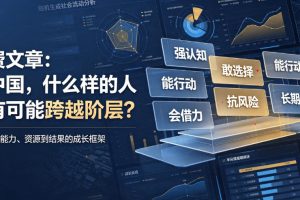 付费文章：在中国，什么样的人最有可能跨越阶层？