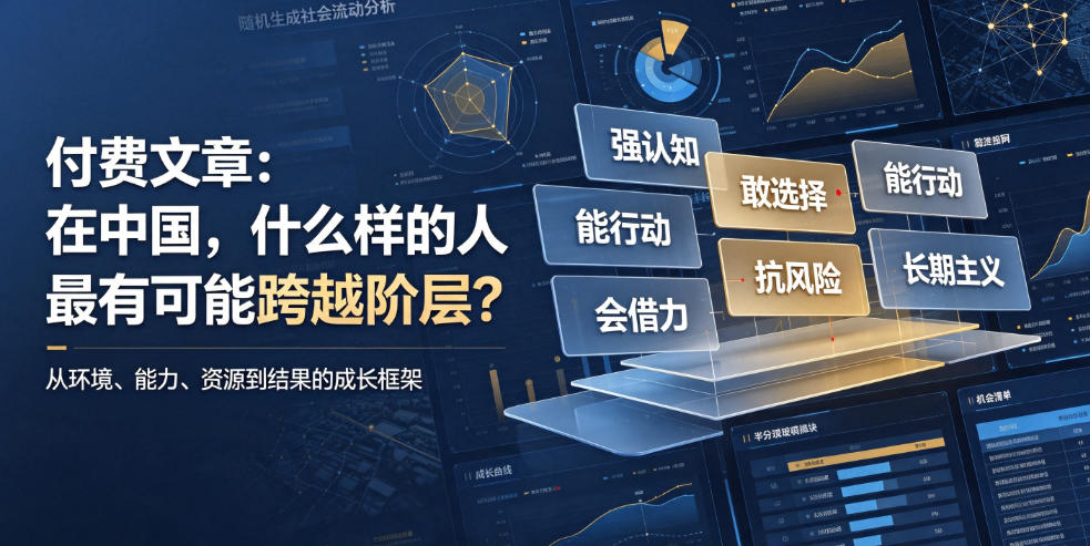 付费文章:在中国,什么样的人最有可能跨越阶层?插图 付费文章:在中国,什么样的人最有可能跨越阶层?