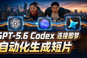 GPT-5.6 Codex连接即梦实测！自动生成＋拼接完整AI短片，全流程详解