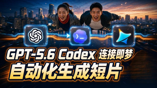GPT-5.6 Codex连接即梦实测!自动生成+拼接完整AI短片,全流程详解插图 GPT-5.6 Codex连接即梦实测!自动生成+拼接完整AI短片,全流程详解