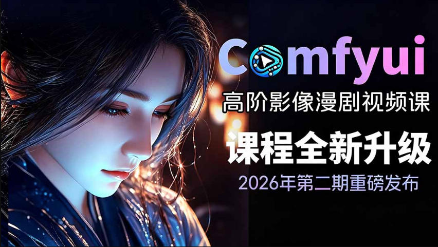 2026新版ComfyUI漫剧动画全流程实战课,0基础入门到进阶全流程动态漫,轻松实现流量变现插图 2026新版ComfyUI漫剧动画全流程实战课,0基础入门到进阶全流程动态漫,轻松实现流量变现
