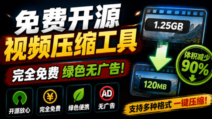 Github开源视频压缩瘦身工具,轻松压缩90%,并保持画质清晰,完全免费绿色无广告!VideoSlim插图 Github开源视频压缩瘦身工具,轻松压缩90%,并保持画质清晰,完全免费绿色无广告!VideoSlim