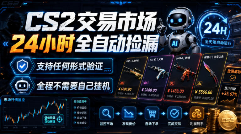 CS2交易市场24小时全自动捡漏,专注此项目多年,视频登各种方式验证,欢迎咨询,全程只需自己的手机就可完成所有操作【揭秘】插图 CS2交易市场24小时全自动捡漏,专注此项目多年,视频登各种方式验证,欢迎咨询,全程只需自己的手机就可完成所有操作【揭秘】