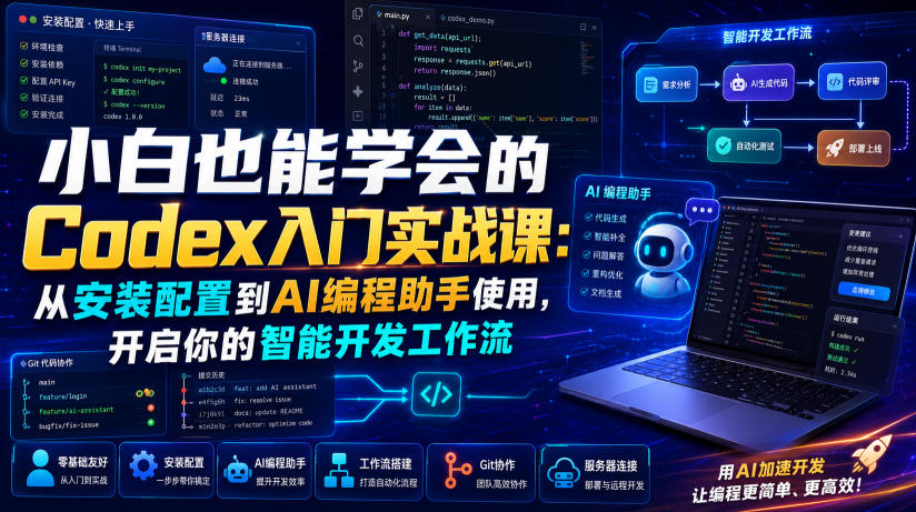 小白也能学会的Codex入门实战课:从安装配置到AI编程助手使用,开启你的智能开发工作流插图 小白也能学会的Codex入门实战课:从安装配置到AI编程助手使用,开启你的智能开发工作流