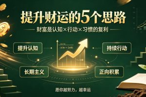 付费文章：提升财运的5个思路——财富是认知x行动x习惯的复利，愿你越努力，越幸运