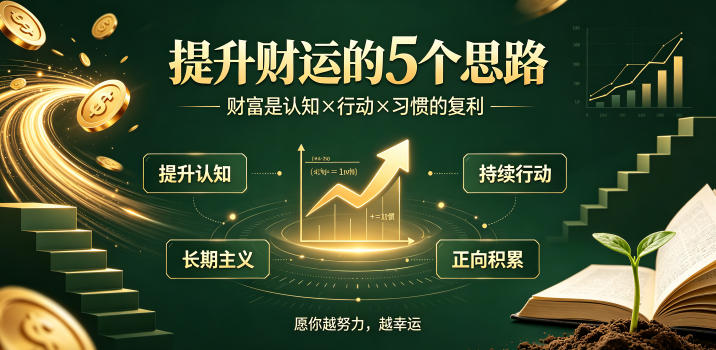 付费文章:提升财运的5个思路——财富是认知x行动x习惯的复利,愿你越努力,越幸运插图 付费文章:提升财运的5个思路——财富是认知x行动x习惯的复利,愿你越努力,越幸运