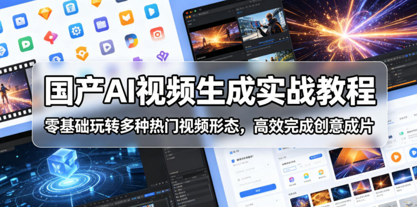 国产AI视频生成实战教程,零基础玩转多种热门视频形态,高效完成创意成片插图 国产AI视频生成实战教程,零基础玩转多种热门视频形态,高效完成创意成片