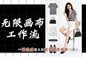 无限画布工作流，一键制作爆火的旋转换装视频，操作简单，零基础也能学会