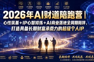 2026年AI财道陪跑营｜心性筑基+IP心智修炼+AI商业落地全周期陪伴，打造具备长期财富承载力的超级个人IP