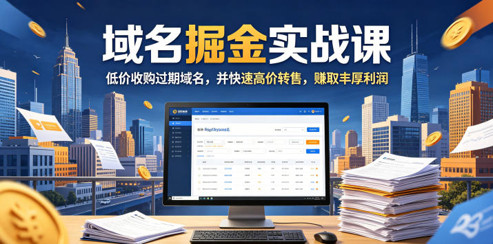域名交易掘金实战课,低价收购过期域名,并快速高价转售,賺取丰厚利润【原创双语字幕】插图 域名交易掘金实战课,低价收购过期域名,并快速高价转售,賺取丰厚利润【原创双语字幕】