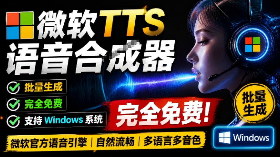 微软TTS免费语音配音生成器,完全免费,支持多语音、多音色选择,Windows系统专用TTS语音合成器插图 微软TTS免费语音配音生成器,完全免费,支持多语音、多音色选择,Windows系统专用TTS语音合成器