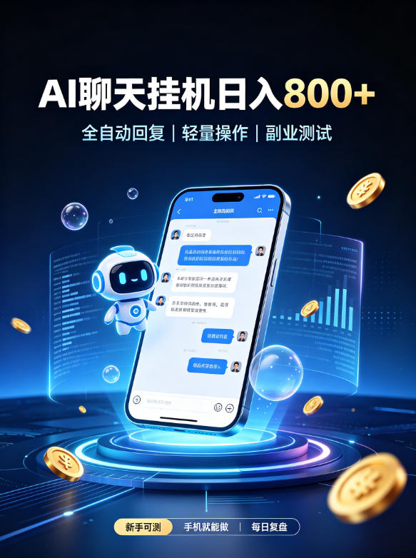AI聊天挂G项目,日入800,全自动操作,适用个人副业,支持工作室矩阵操作【揭秘】